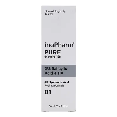 Пілінг для обличчя InoPharm Pure Elements з 2% саліцилової та гіалуронової кислоти, 30 мл