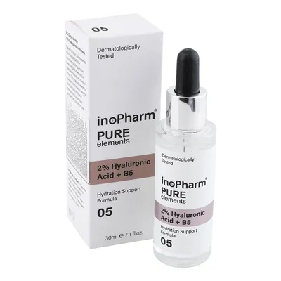 Сироватка для обличчя InoPharm Pure Elements з 2% гіалуронової кислоти та вітаміном B5, 30 мл