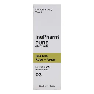 Сироватка для обличчя та шиї InoPharm Pure Elements з Bio олією троянди та аргани, 30 мл