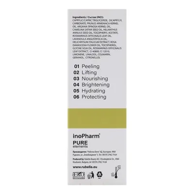 Сироватка для обличчя та шиї InoPharm Pure Elements з Bio олією троянди та аргани, 30 мл