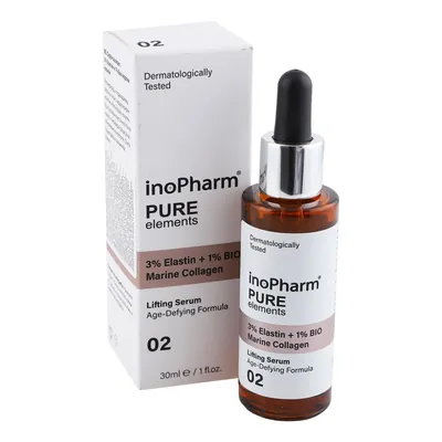Сироватка для обличчя InoPharm Pure Elements з еластином та біологічним морським колагеном, 30 мл