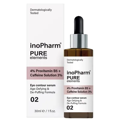 Сироватка для шкіри навколо очей InoPharm Pure Elements з провітаміном B5 та кофеїном, 30 мл