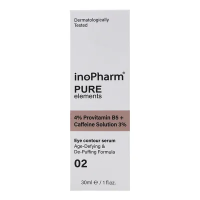 Сироватка для шкіри навколо очей InoPharm Pure Elements з провітаміном B5 та кофеїном, 30 мл