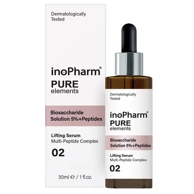 Сироватка для обличчя InoPharm Pure Elements з 5% розчином біосахариду та пептидами, 30 мл