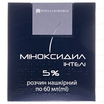 Міноксидил інтелі розчин н/ш 5 % по 60 мл у флак.