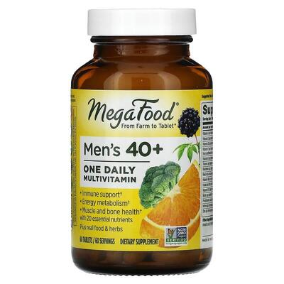 Мультивитамины для мужчин 40+ MegaFood Men Over 40 One Daily, 60 таблеток