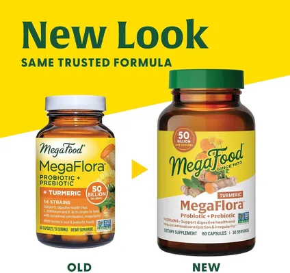 Пробіотики MegaFood MegaFlora 50 млрд КУО для людей старше 50 років, 90 капсул