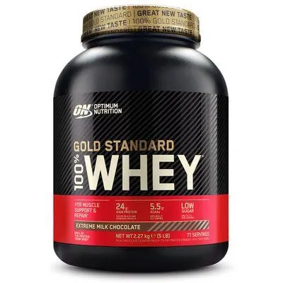 Протеїн сироватковий змішаний Optimum Nutrition Gold Standard 100% Whey, екстра молочний шоколад, 2,27 кг