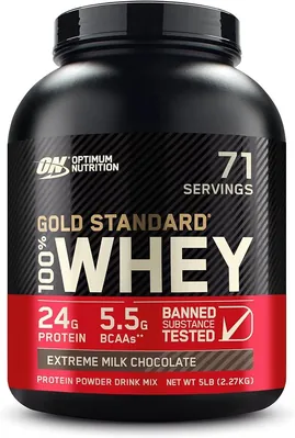 Протеїн сироватковий змішаний Optimum Nutrition Gold Standard 100% Whey, екстра молочний шоколад, 2,27 кг