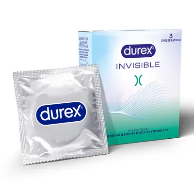 Презервативи латексні Durex Invisible ультратонкі, 3 штуки