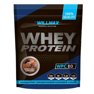 Протеїн сироватковий концентрат Willmax Whey Protein WPC 80, шоколадне морозиво, 920 г