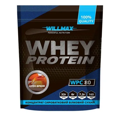Протеїн сироватковий концентрат Willmax Whey Protein WPC 80, крем-брюлє, 920 г
