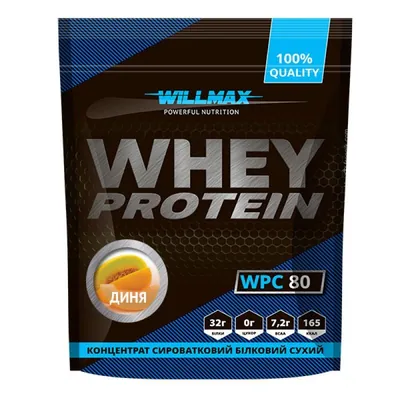 Протеїн сироватковий концентрат Willmax Whey Protein WPC 80, диня, 920 г