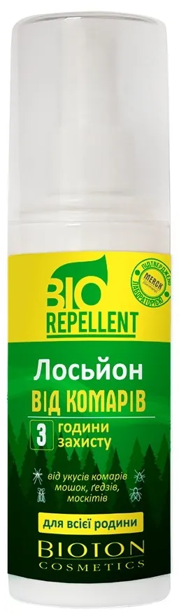 Лосьйон-спрей від комах Bioton Cosmetics BioRepellent від комарів 3 години захисту, 100 мл