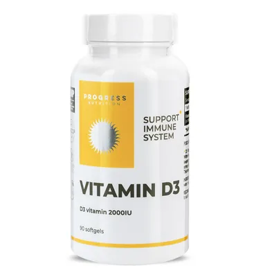 Вітамін Д3 Progress Nutrition Vitamin D3 2000 МО, 90 м'яких капсул