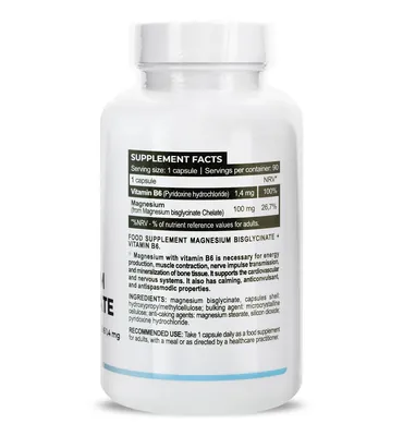 Магній бісгліцинат Progress Nutrition Magnesium Bisglycinate, 90 капсул
