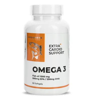 Омега 3 Progress Nutrition Omega 3 Extra Cardio Support, 60 м'яких капсул