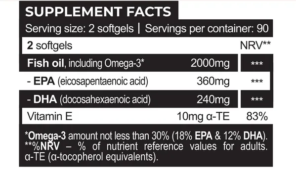 Омега 3 Progress Nutrition Omega 3 Healthy Cardio Support, 180 м'яких капсул