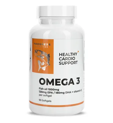 Омега 3 Progress Nutrition Omega 3 Healthy Cardio Support, 90 м'яких капсул