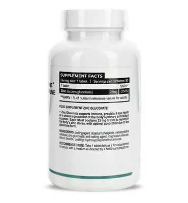 Цинк глюконат Progress Nutrition Zinc Gluconate 25 мг, 90 таблеток