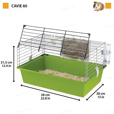 Клітка для гризунів Ferplast CAVIE 60 біла, дно різнобарвне