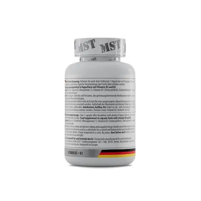 Вітамін Д3 и К2 (MK7) MST Nutrition Vitamin D3 + K2 MK-7, 120 капсул