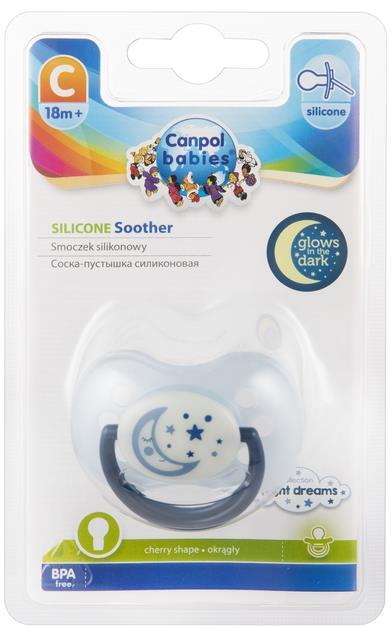 Пустышка силиконовая Canpol Babies Night dreams круглая 22/641, 18+ месяцев, 1 шт