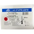 Лезо хірургічне Alexpharm для скальпеля, стерильне, розмір 21, 100 штук