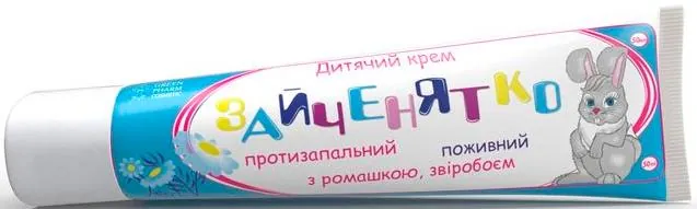 Крем дитячий Зайченятко протизапальний живильний з ромашкою та звіробоєм, 50 мл