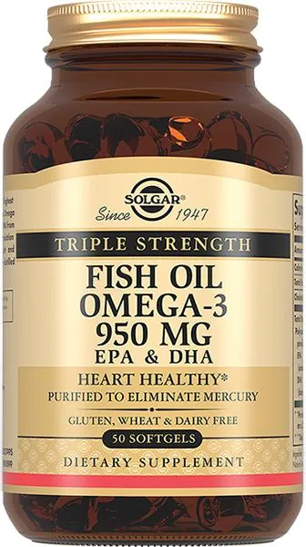 Омега-3 Solgar Triple Strength Omega-3 950 мг м'які капсули №50