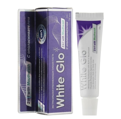 Зубная паста White Glo отбеливающая с ополаскивателем 2 в 1, 24 г