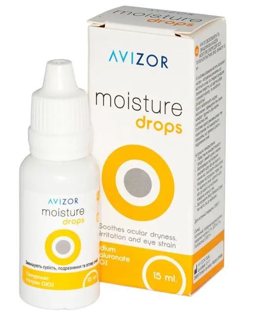 Раствор Alcon Avizor Moisture drops для увлажнения контактных линз, 15 мл