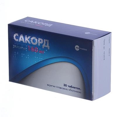 Сакорд таблетки, в/плів. обол. по 160 мг №30 (10х3)