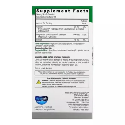 Магній морського походження Nature's Answer Marine Based Magnesium 500 мг вег. капсули №90
