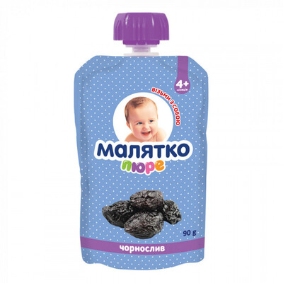 Пюре фруктовое Малятко Чернослив, 90 г