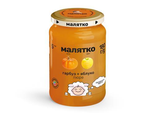 Пюре фруктово-овощное Малятко Яблоко и тыква, 180 г