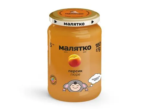 Пюре фруктове Малятко Персикове, 180 г