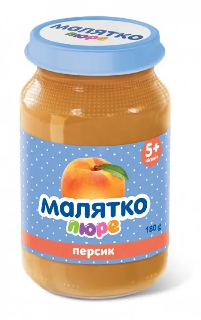 Пюре фруктове Малятко Персикове, 180 г