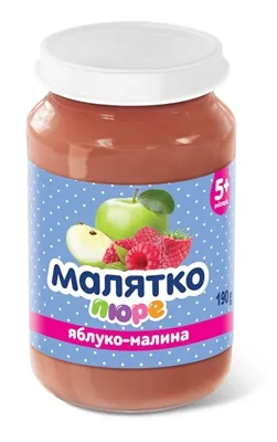 Пюре фруктове Малятко Яблуко і малина, 190 г
