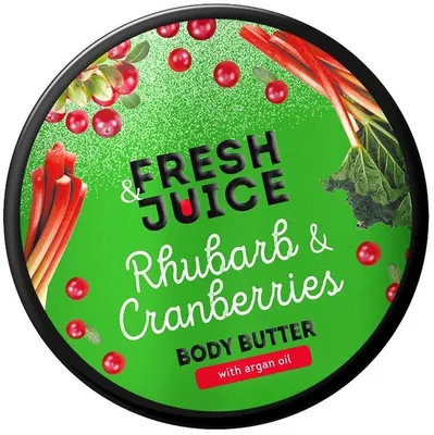 Крем-масло для тіла Fresh Juice Rhubarb & Cranberries, 200 мл