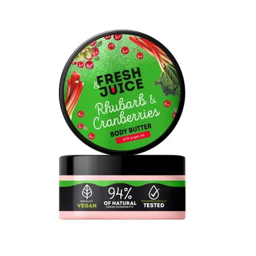 Крем-масло для тіла Fresh Juice Rhubarb & Cranberries, 200 мл