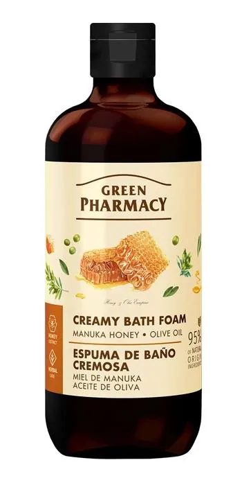 Крем-піна для ванни Green Pharmacy мед манука та оливкова олія, 500 мл