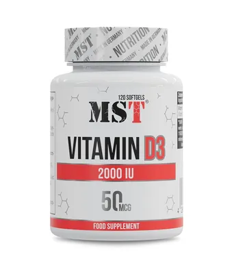 Вітамін Д3 MST Nutrition Vitamin D3 2000 МО, 120 капсул