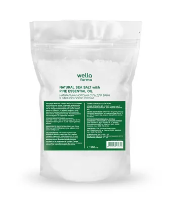 Сіль для ванн Wella Farma Natural Sea Salt натуральна морська з ефірною олією сосни, 500 г