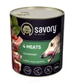 Корм вологий для дорослих собак Savory 30402 з чотирма видами м'яса, 800 г