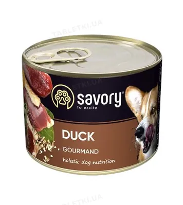 Корм вологий для дорослих собак Savory 30464 з качкою, 200 г