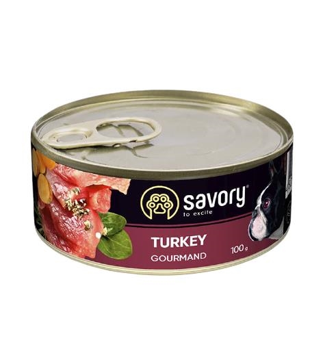 Корм вологий для дорослих собак Savory 30495 з індичкою, 100 г