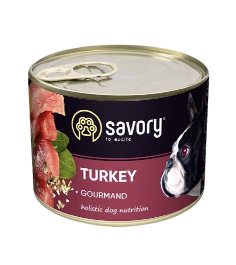 Корм влажный для взрослых собак Savory 30501 с индейкой, 200 г