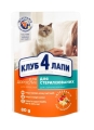 Корм влажный Club 4 Paws для взрослых стерилизованных кошек с курицей, 80 г
