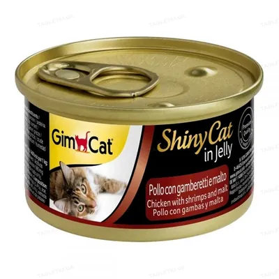 Корм вологий для котів GimCat Shiny Cat Kitten з куркою, креветками і солодом, 70 г